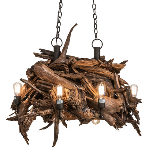 Meyda Tiffany Driftwood 237292 Chandelier Light - Natural Wood,Mahogany Bronze