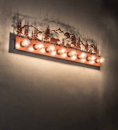 Meyda Tiffany Bear Family 237855 Bath Vanity Light 42 in. wide - Rust