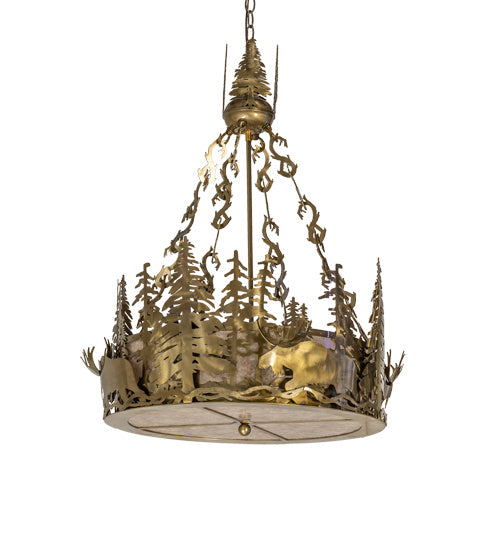 Meyda Tiffany Moose At Dusk 237894 Pendant Light - Brass Tint