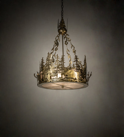 Meyda Tiffany Moose At Dusk 237894 Pendant Light - Brass Tint