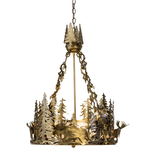 Meyda Tiffany Moose At Dusk 237894 Pendant Light - Brass Tint