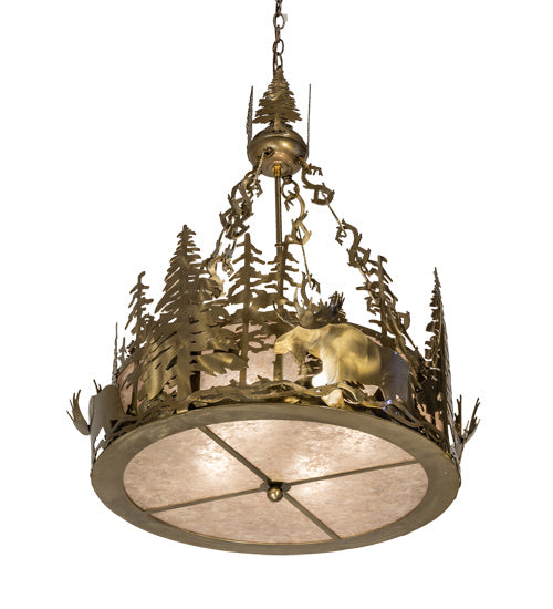 Meyda Tiffany Moose At Dusk 237894 Pendant Light - Brass Tint