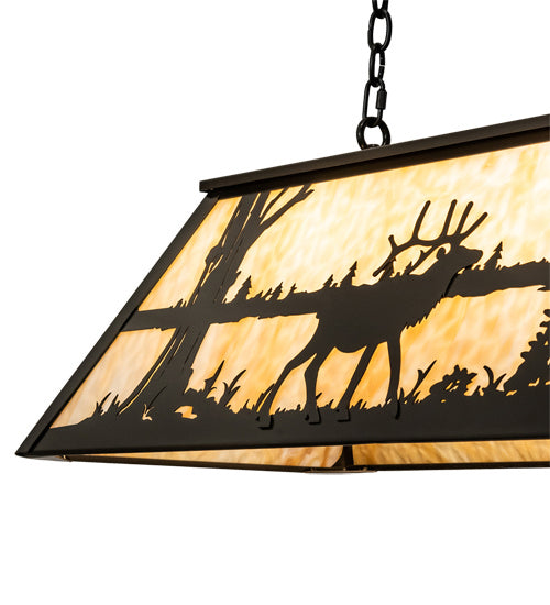 Meyda Tiffany Elk At Lake 237973 Pendant Light - Timeless Bronze