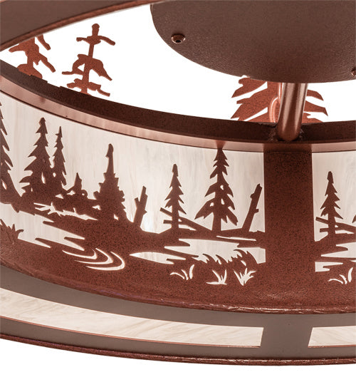 Meyda Tiffany Elk At Dusk 238683 Pendant Light - Rust