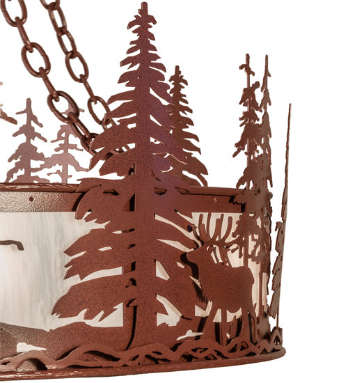 Meyda Tiffany Elk At Dusk 238683 Pendant Light - Rust