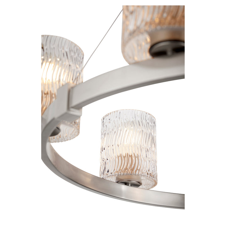 Quorum Stadium 6184-6-65 Chandelier Light - Satin Nickel