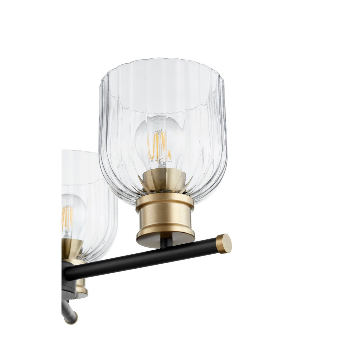 Quorum Monarch 610-3-6980 Chandelier Light - Textured Black W/ Aged Brass