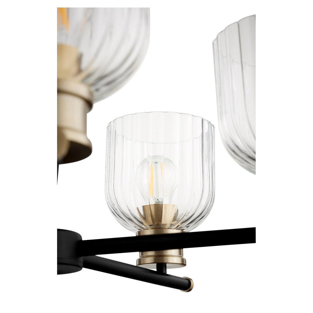 Quorum Monarch 610-5-6980 Chandelier Light - Textured Black W/ Aged Brass