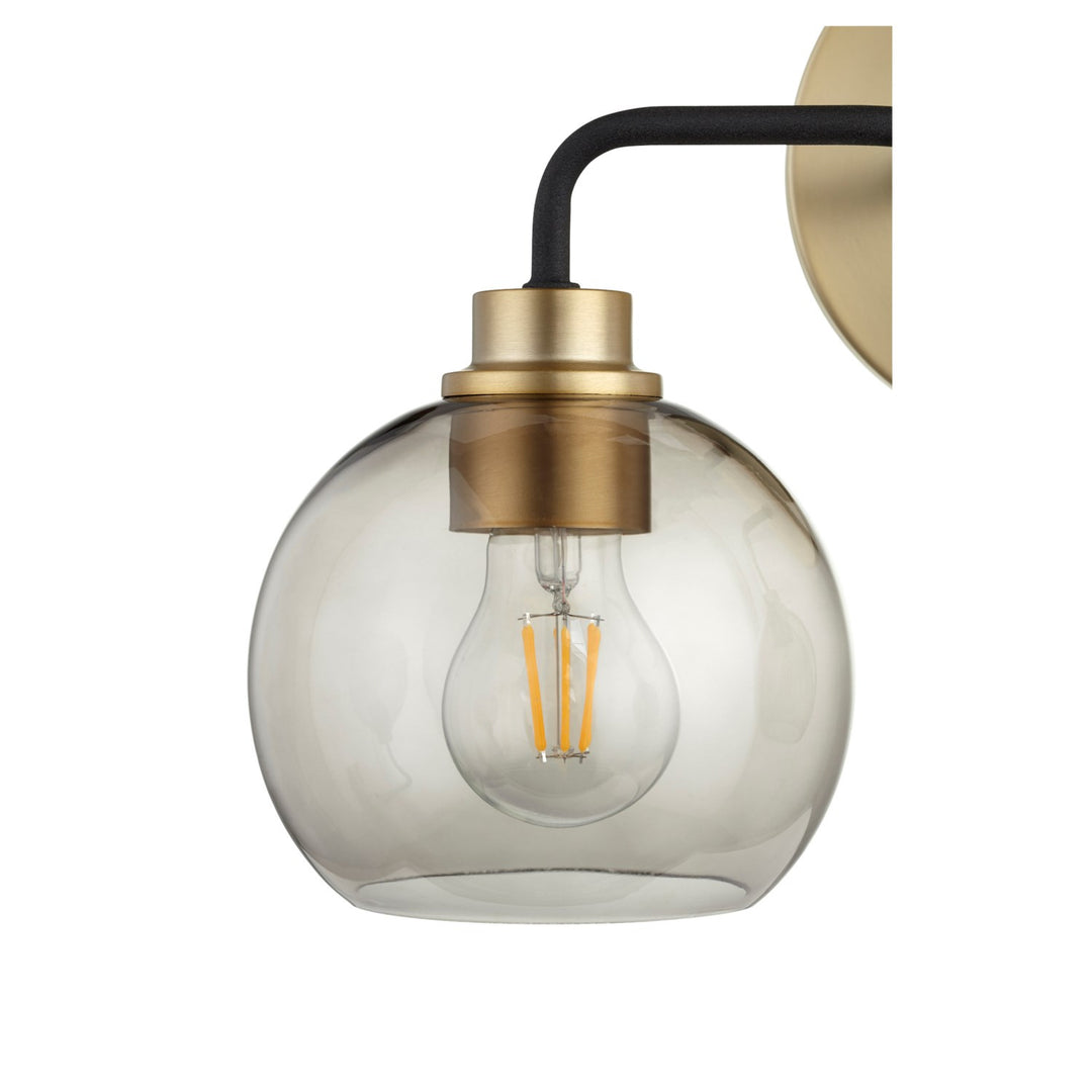 Quorum Clarion 572-2-6980 Bath Vanity Light 17 in. wide - Textured Black W/ Aged Brass