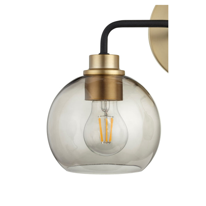 Quorum Clarion 572-2-6980 Bath Vanity Light 17 in. wide - Textured Black W/ Aged Brass