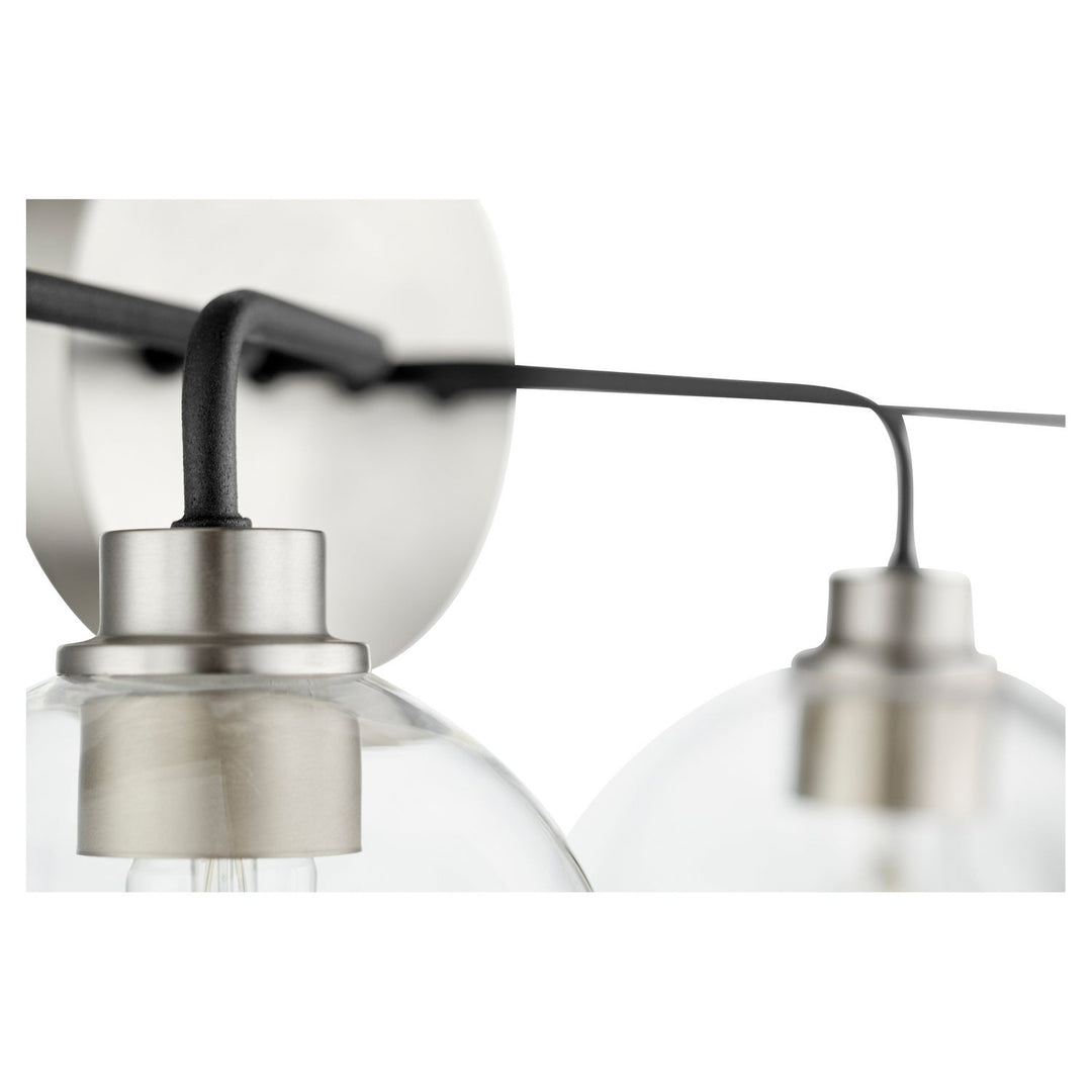 Quorum Clarion 572-4-6965 Bath Vanity Light 36 in. wide - Textured Black W/ Satin Nickel