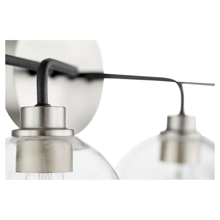 Quorum Clarion 572-4-6965 Bath Vanity Light 36 in. wide - Textured Black W/ Satin Nickel