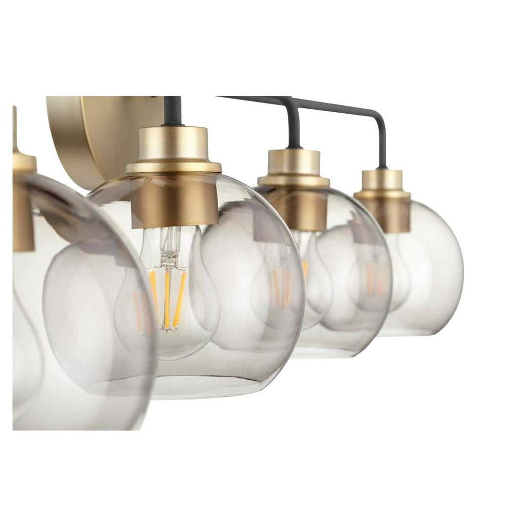 Quorum Clarion 572-4-6980 Bath Vanity Light 36 in. wide - Textured Black W/ Aged Brass