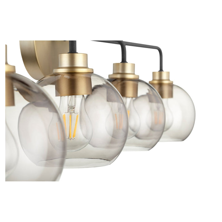 Quorum Clarion 572-4-6980 Bath Vanity Light 36 in. wide - Textured Black W/ Aged Brass