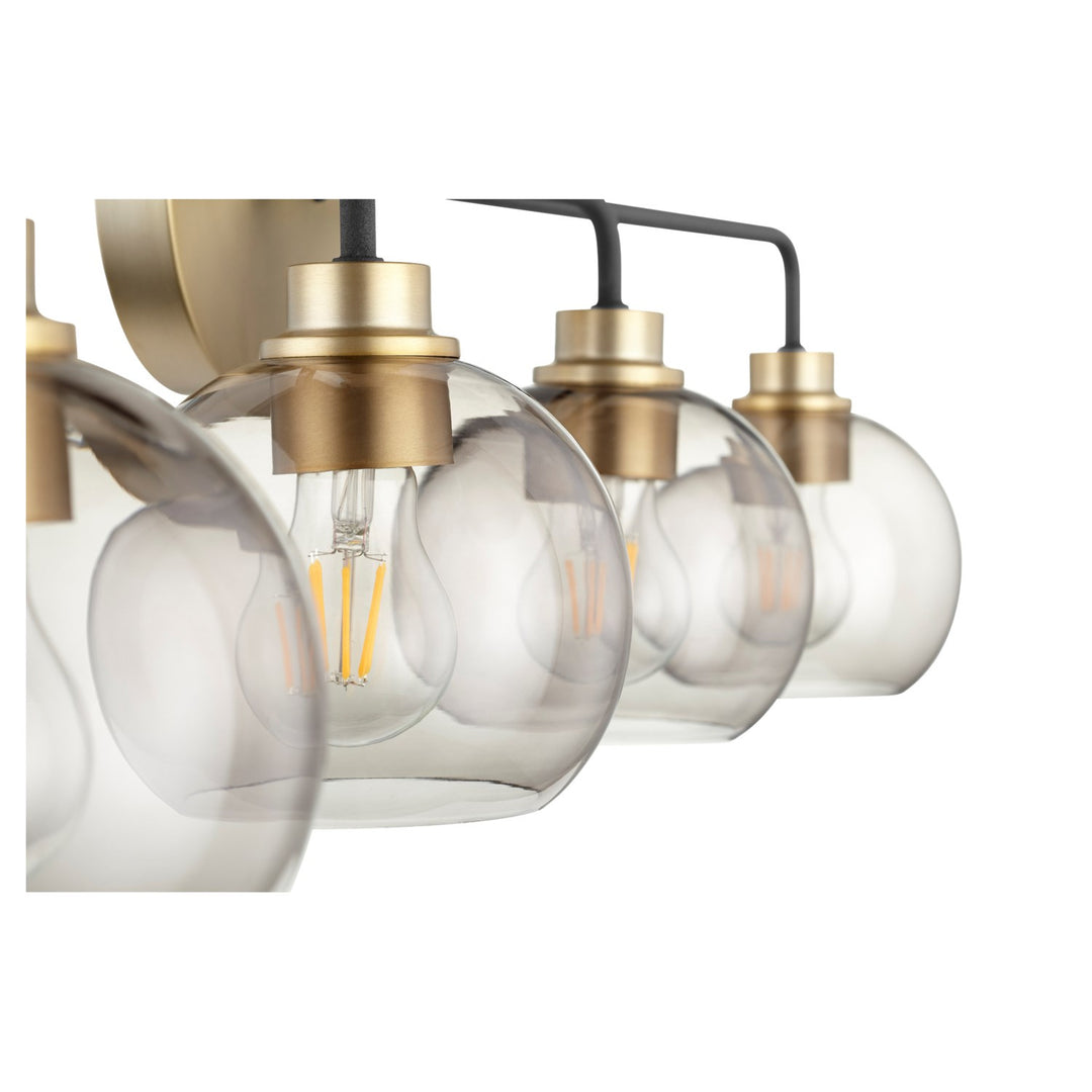 Quorum Clarion 572-4-6980 Bath Vanity Light 36 in. wide - Textured Black W/ Aged Brass