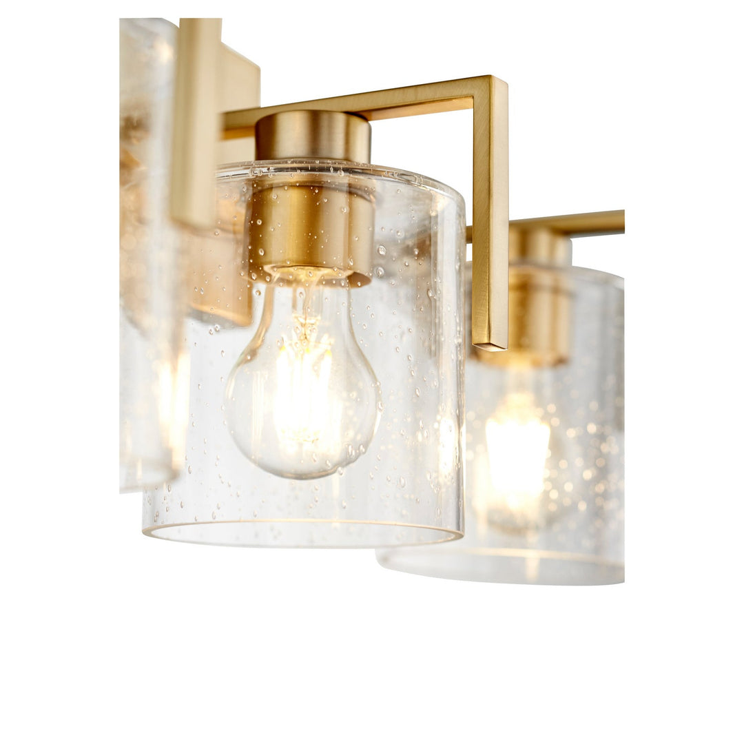 Quorum 5190 Series 5190-3-80 Bath Vanity Light 22 in. wide - Aged Brass, Dark Oak/Rosewood/