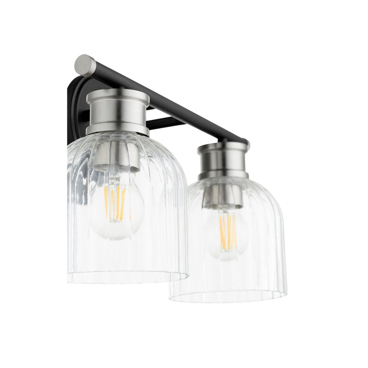 Quorum Monarch 510-2-6965 Bath Vanity Light 15 in. wide - Textured Black W/ Satin Nickel