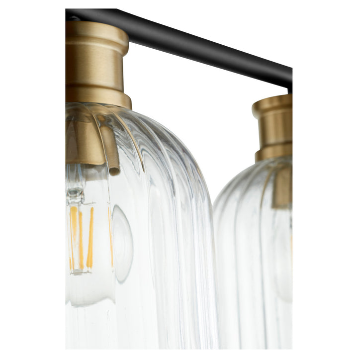 Quorum Monarch 510-3-6980 Bath Vanity Light 23 in. wide - Textured Black W/ Aged Brass