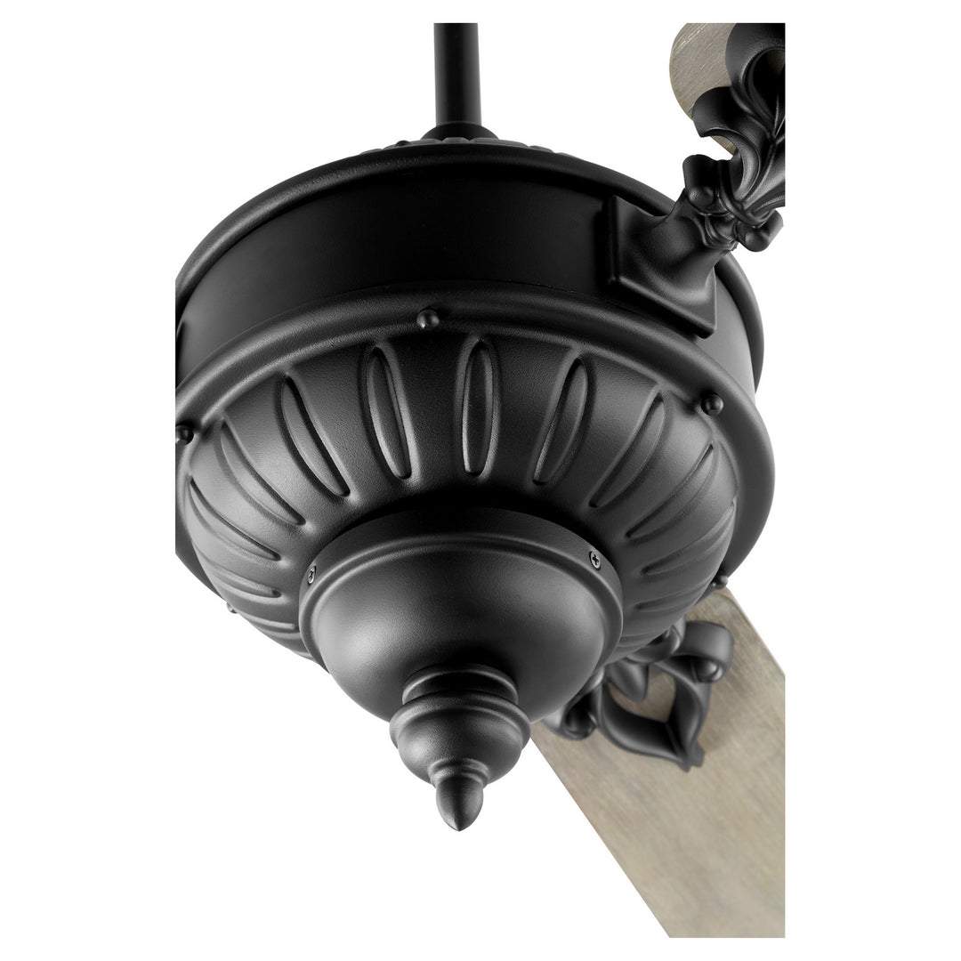 Quorum Brewster 27603-69 Ceiling Fan - Textured Black, Weathered Gray