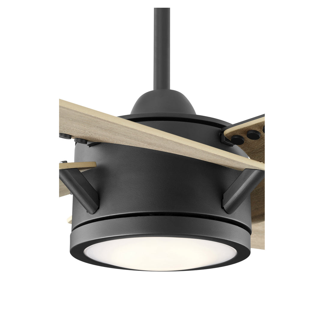 Quorum Axis 26544-69 Ceiling Fan - Textured Black, Weathered Gray