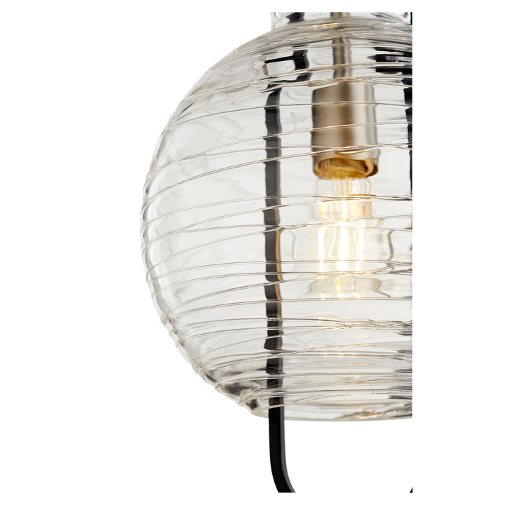 Quorum Textured Glass Pendants 89-10-6965 Pendant Light - Textured Black W/ Satin Nickel