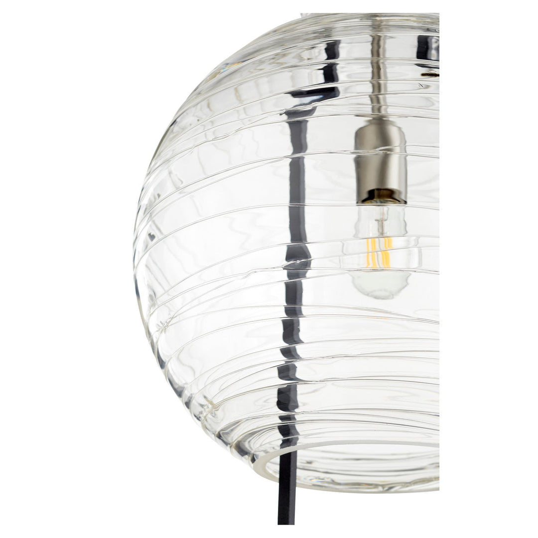 Quorum Textured Glass Pendants 89-14-6965 Pendant Light - Textured Black W/ Satin Nickel