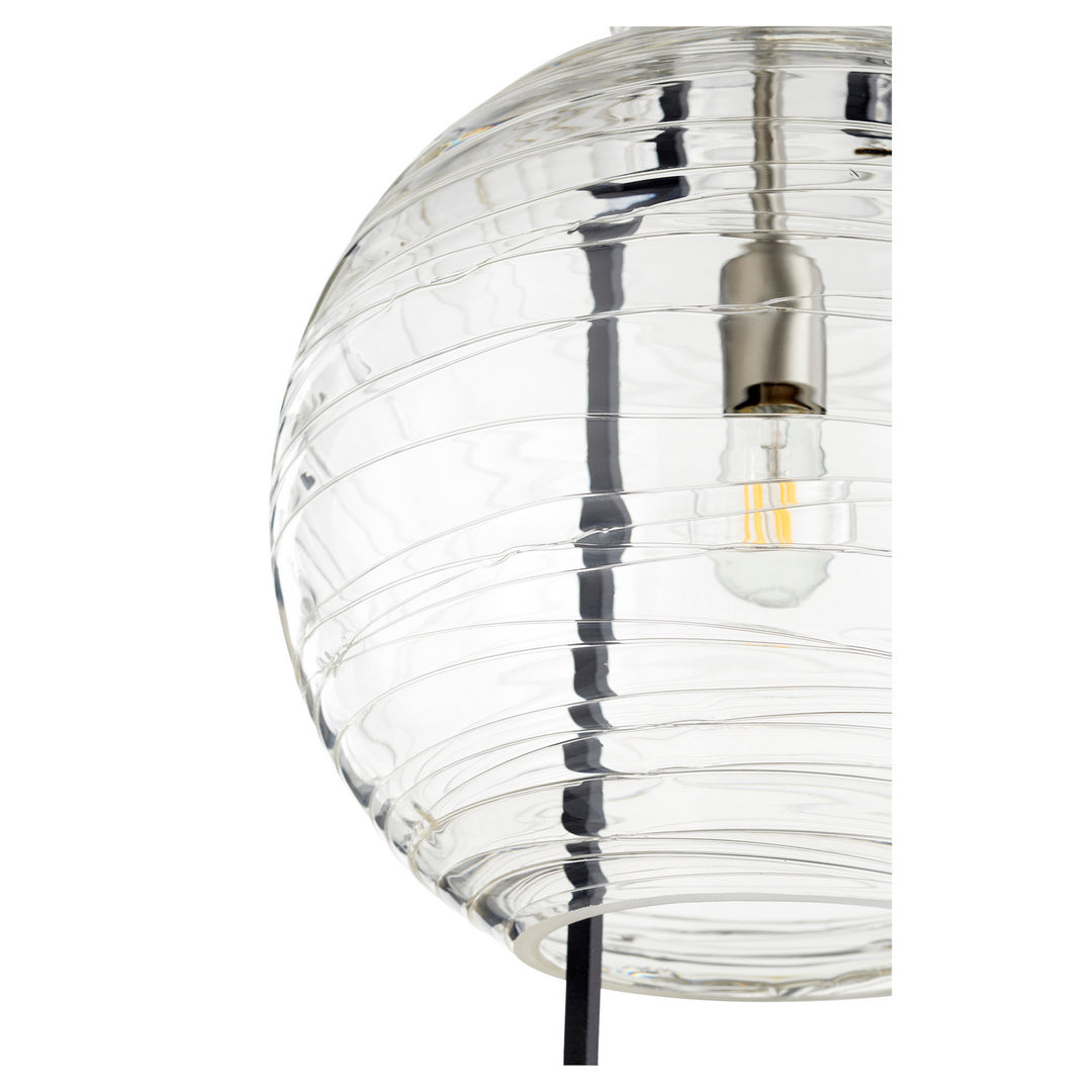 Quorum Textured Glass Pendants 89-14-6965 Pendant Light - Textured Black W/ Satin Nickel