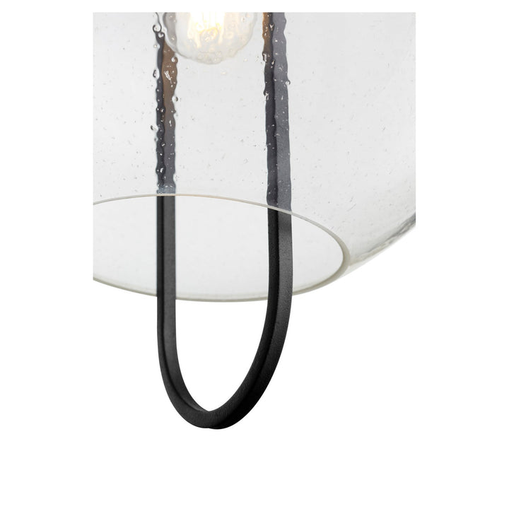 Quorum Textured Glass Pendants 89-14-6980 Pendant Light - Textured Black W/ Aged Brass