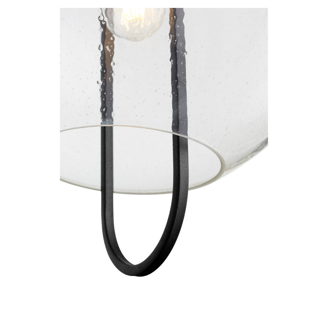 Quorum Textured Glass Pendants 89-14-6980 Pendant Light - Textured Black W/ Aged Brass