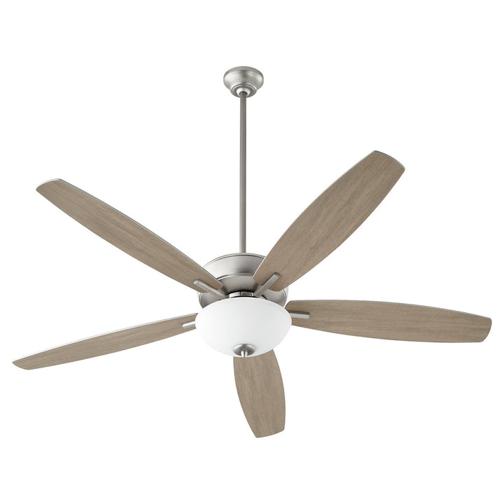 Quorum Breeze 60" 70605-65 Ceiling Fan 60 in. - Satin Nickel, Silver/Weathered Gray