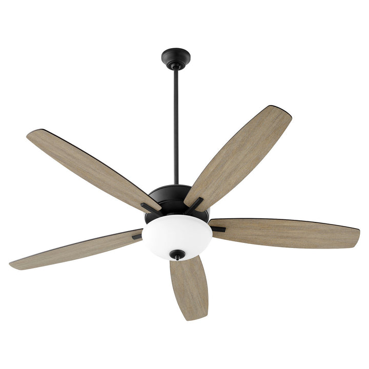 Quorum Breeze 60" 70605-69 Ceiling Fan 60 in. - Textured Black, Matte Black/Weathered Oak