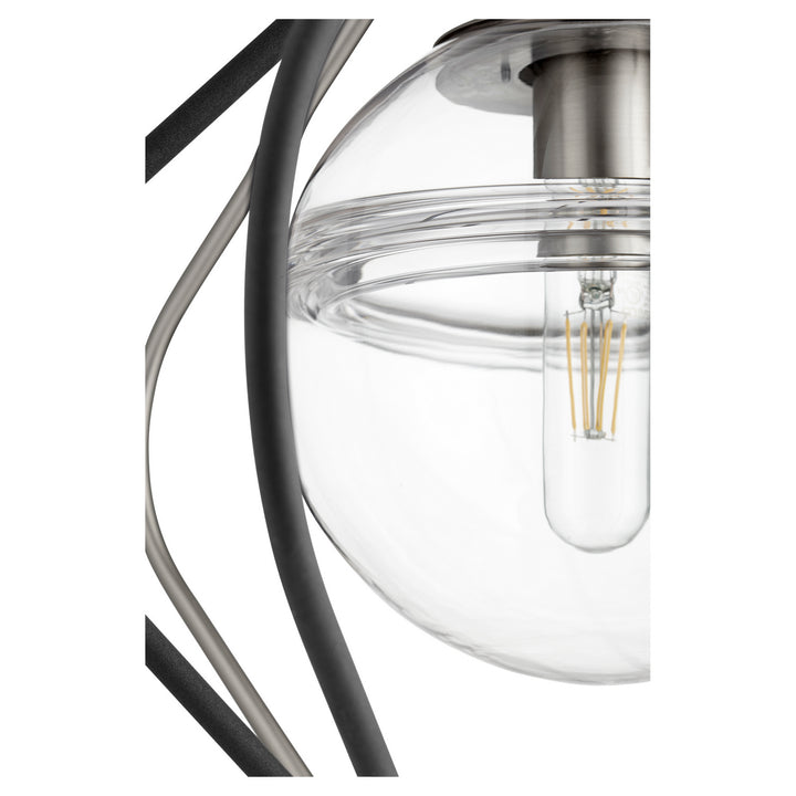 Quorum Gimble Pendants 6802-6965 Pendant Light - Textured Black W/ Satin Nickel