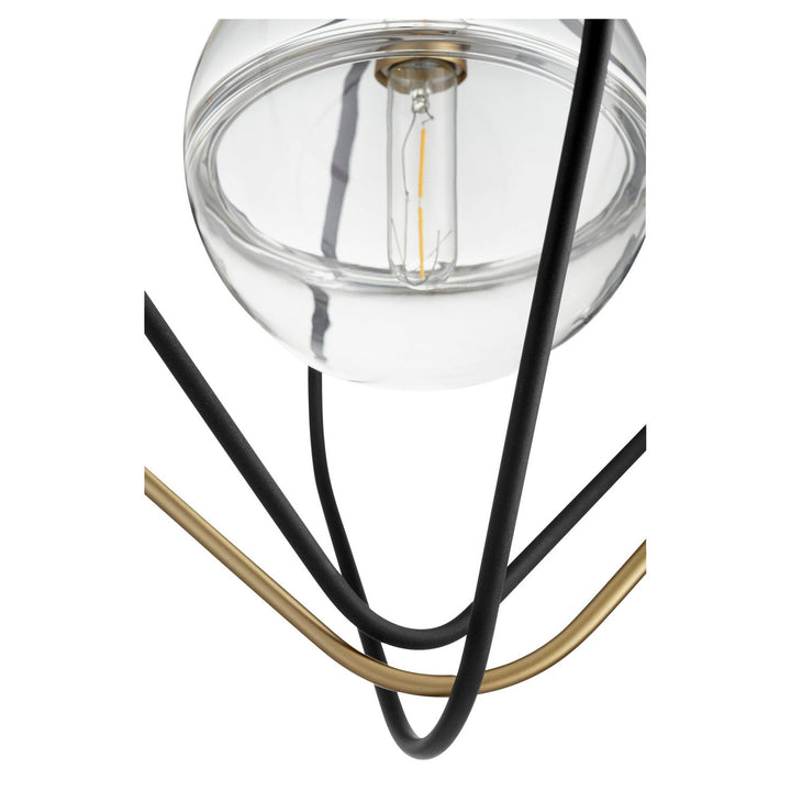 Quorum Gimble Pendants 6802-6980 Pendant Light - Textured Black W/ Aged Brass
