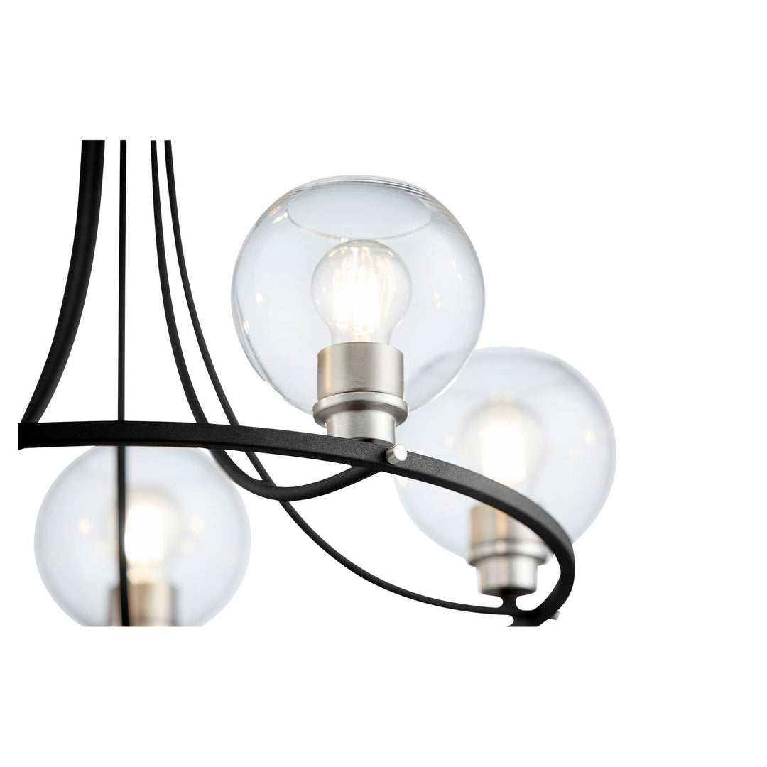 Quorum Clarion 672-5-6965 Chandelier Light - Textured Black W/ Satin Nickel