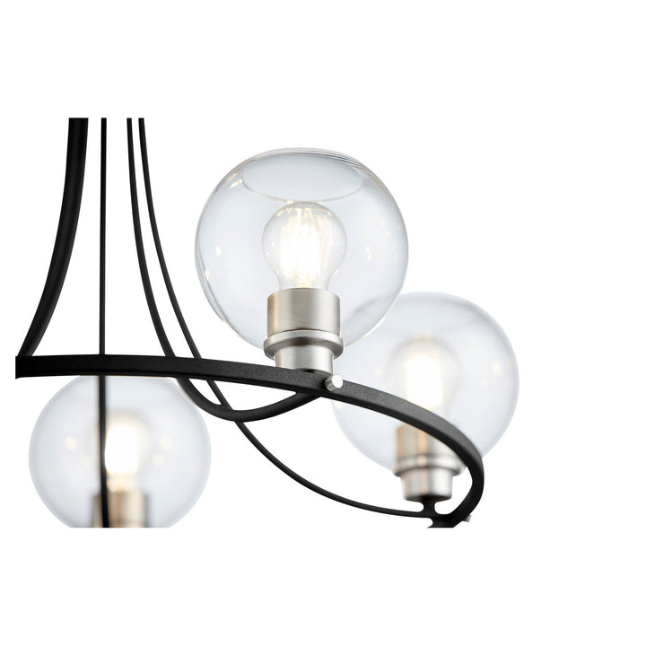 Quorum Clarion 672-5-6965 Chandelier Light - Textured Black W/ Satin Nickel