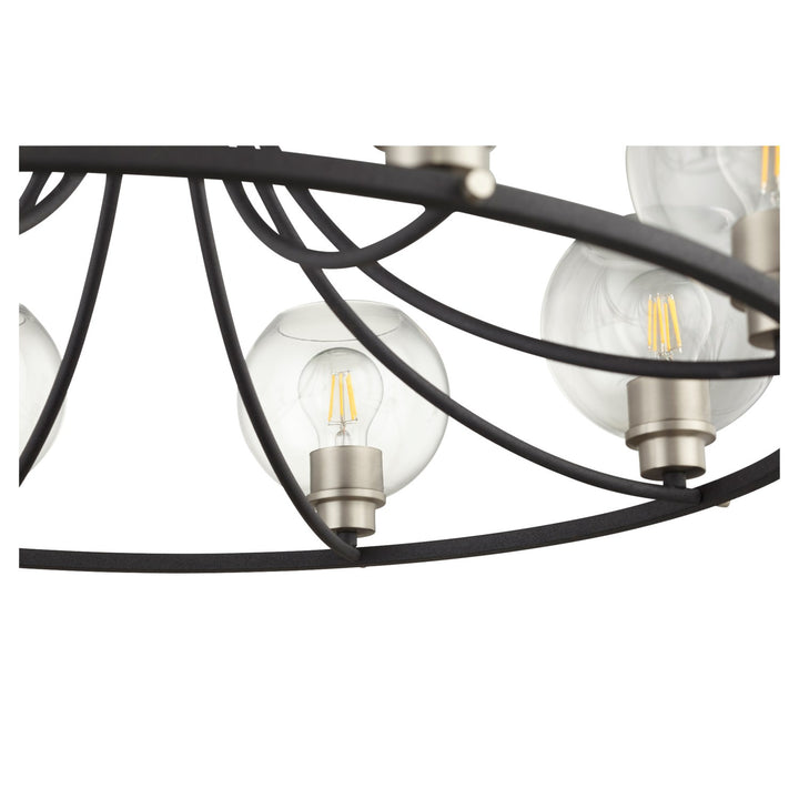 Quorum Clarion 672-8-6965 Chandelier Light - Textured Black W/ Satin Nickel