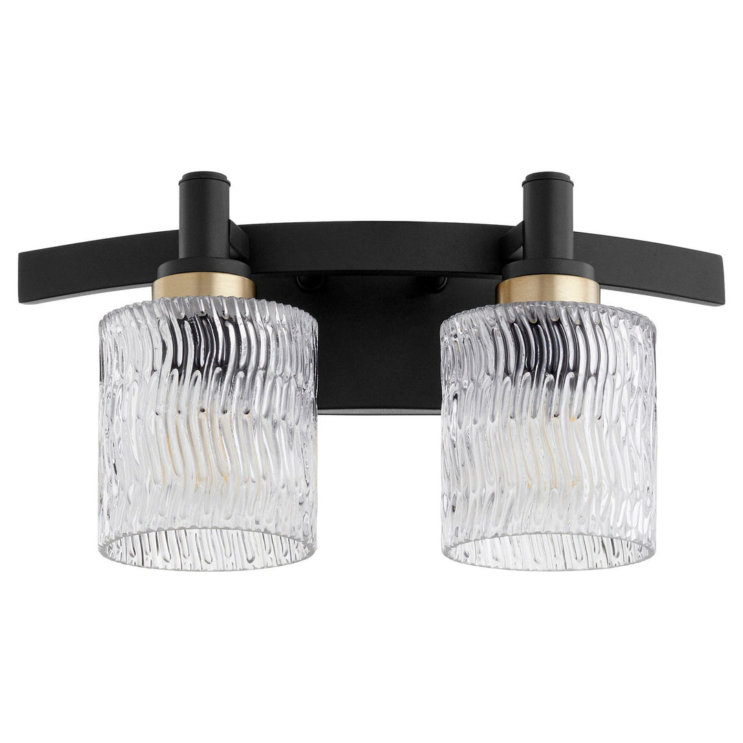 Quorum Stadium 5184-2-69 Bath Vanity Light 16 in. wide - Textured Black