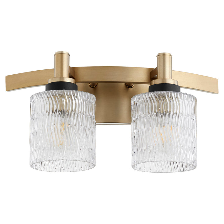 Quorum Stadium 5184-2-80 Bath Vanity Light 16 in. wide - Aged Brass