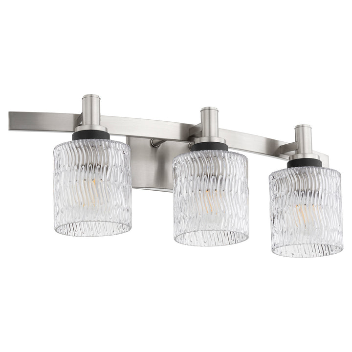 Quorum Stadium 5184-3-65 Bath Vanity Light 24 in. wide - Satin Nickel