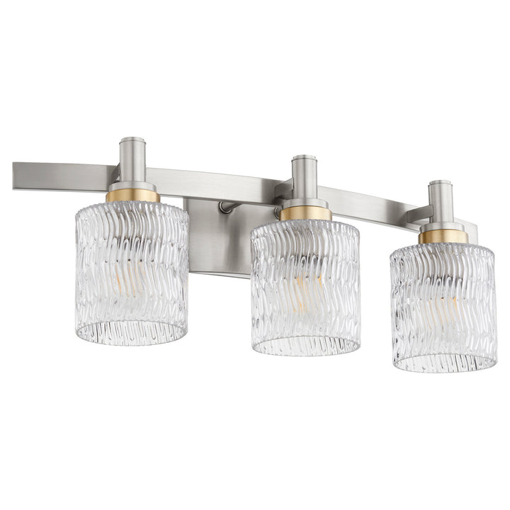 Quorum Stadium 5184-3-65 Bath Vanity Light 24 in. wide - Satin Nickel