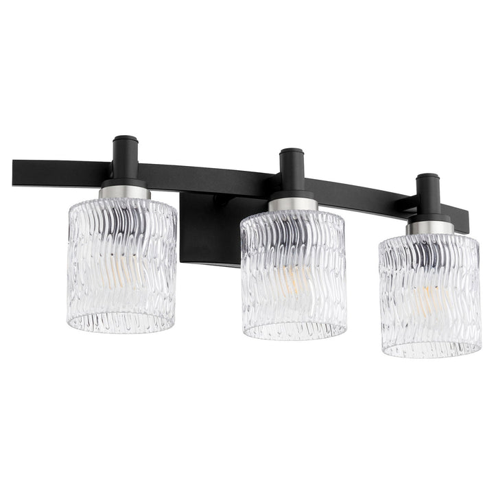 Quorum Stadium 5184-3-69 Bath Vanity Light 24 in. wide - Textured Black