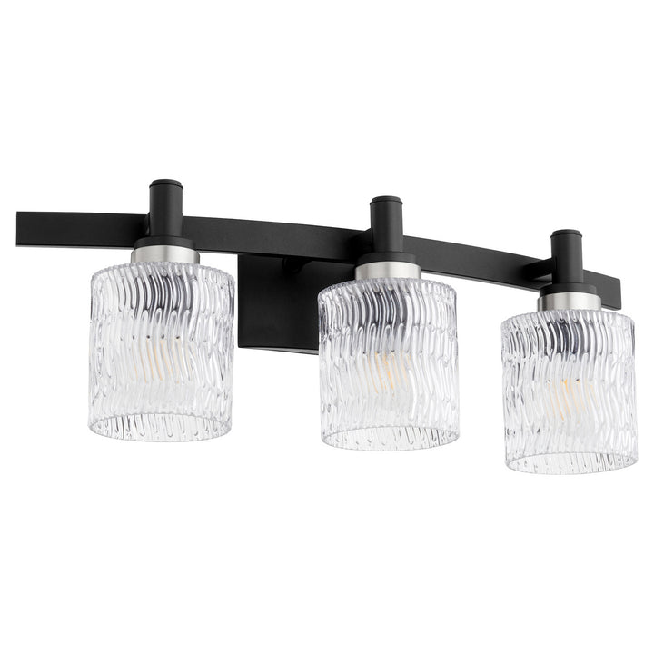 Quorum Stadium 5184-3-69 Bath Vanity Light 24 in. wide - Textured Black