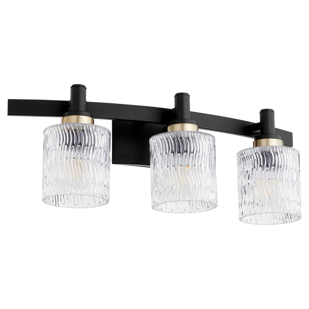 Quorum Stadium 5184-3-69 Bath Vanity Light 24 in. wide - Textured Black