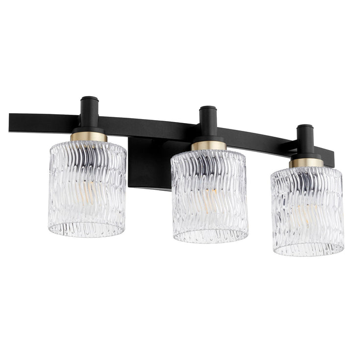 Quorum Stadium 5184-3-69 Bath Vanity Light 24 in. wide - Textured Black
