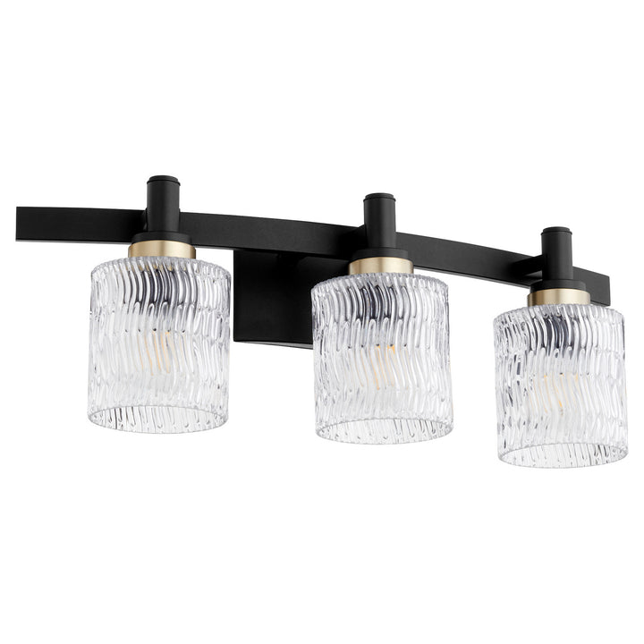 Quorum Stadium 5184-3-69 Bath Vanity Light 24 in. wide - Textured Black
