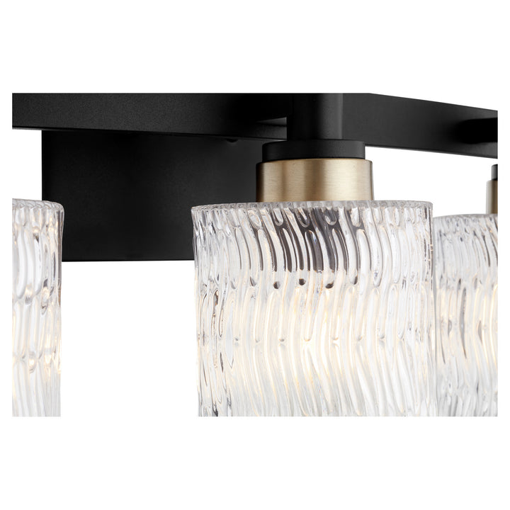 Quorum Stadium 5184-3-69 Bath Vanity Light 24 in. wide - Textured Black