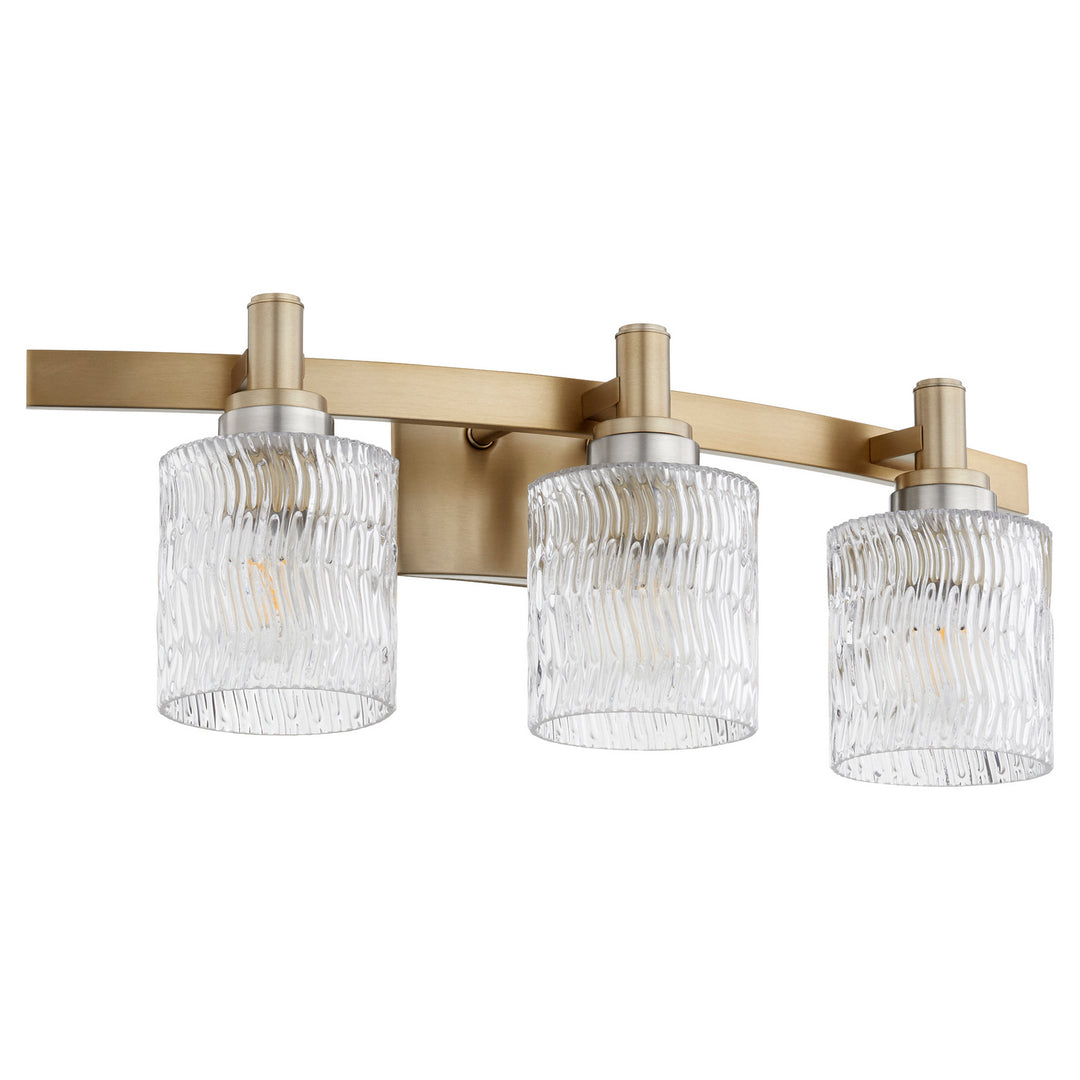 Quorum Stadium 5184-3-80 Bath Vanity Light 24 in. wide - Aged Brass