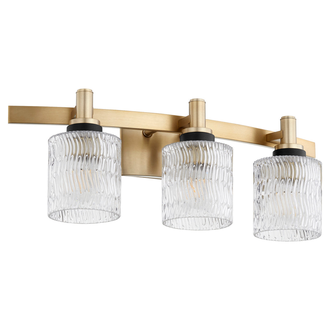 Quorum Stadium 5184-3-80 Bath Vanity Light 24 in. wide - Aged Brass