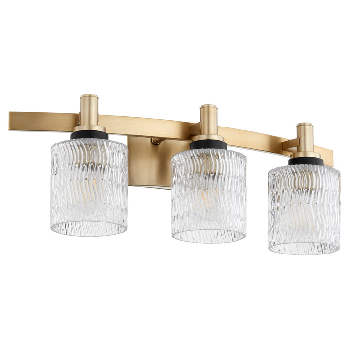 Quorum Stadium 5184-3-80 Bath Vanity Light 24 in. wide - Aged Brass