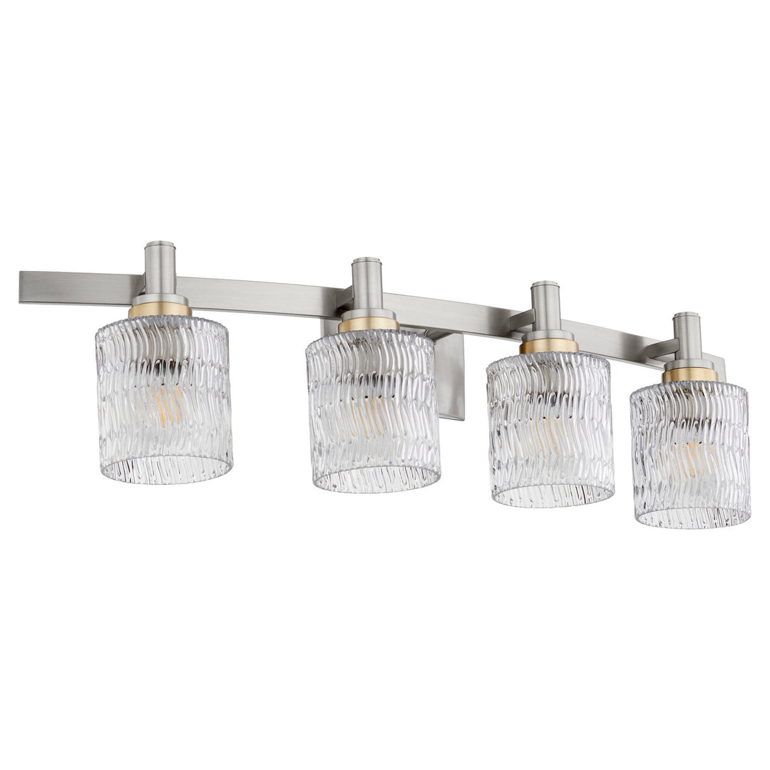 Quorum Stadium 5184-4-65 Bath Vanity Light 33 in. wide - Satin Nickel
